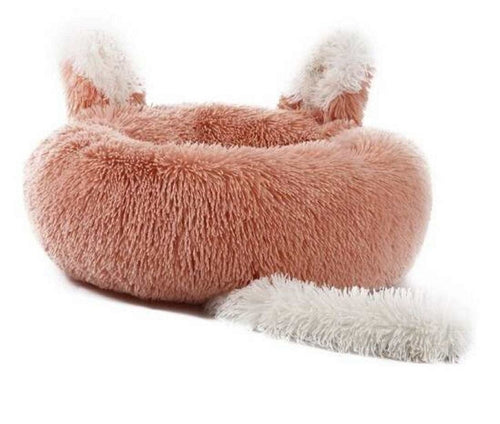 🐾 Plush Pet Bed with Ears & Tail – Cozy, Cute, and Cuddle-Ready